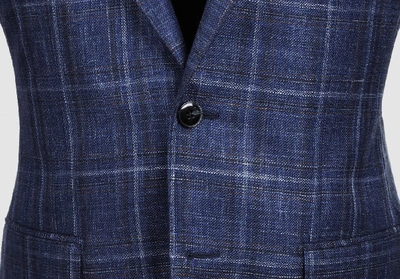 Shop Ledbury Men's Dark Blue Bonnett Check Sport Coat Wool