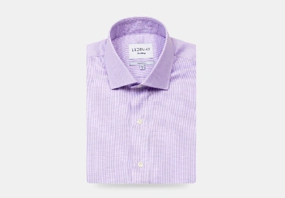 Shop Ledbury Men's Lavender Danvers Houndstooth Dress Shirt Lavender Purple Cotton