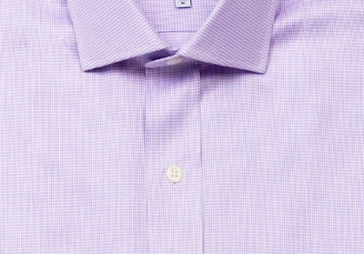 Shop Ledbury Men's Lavender Danvers Houndstooth Dress Shirt Lavender Purple Cotton