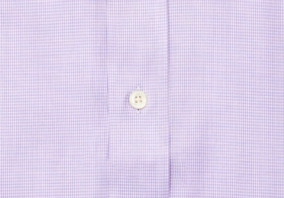 Shop Ledbury Men's Lavender Danvers Houndstooth Dress Shirt Lavender Purple Cotton