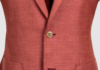 Shop Ledbury Men's Guava Heather Beckwith Sport Coat Wool In Multicolor