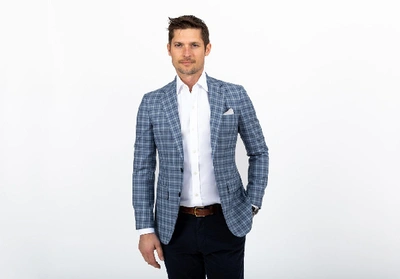 Shop Ledbury Men's Blue Westland Check Sport Coat Wool