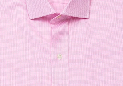 Shop Ledbury Men's Pink Danvers Houndstooth Dress Shirt Cotton