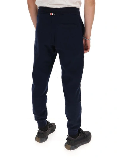 Shop Thom Browne Drawstring Joggers In Navy