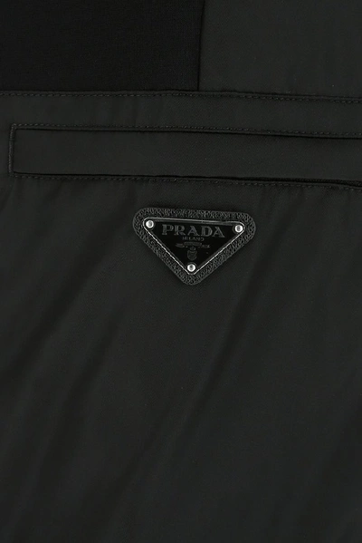 Shop Prada Triangle Logo Jogger Pants In Black