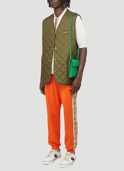 Shop Gucci Horsebit Quilted Vest In Green