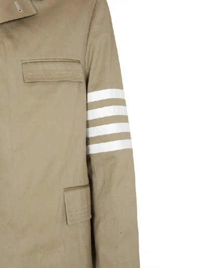 Shop Thom Browne 4 Bar Chesterfield Coat In Beige