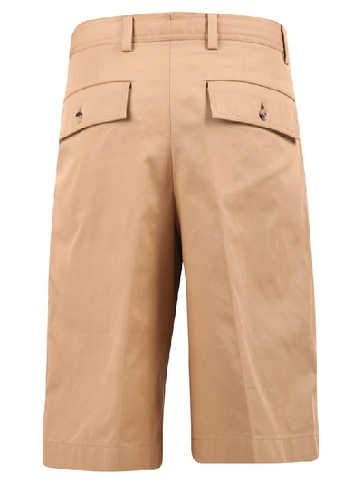 Shop Burberry Icon Stripe Detail Tailored Shorts In Beige