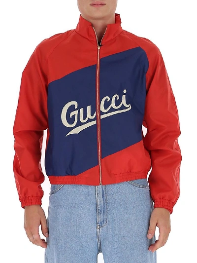 Shop Gucci Script Bomber Jacket In Multi