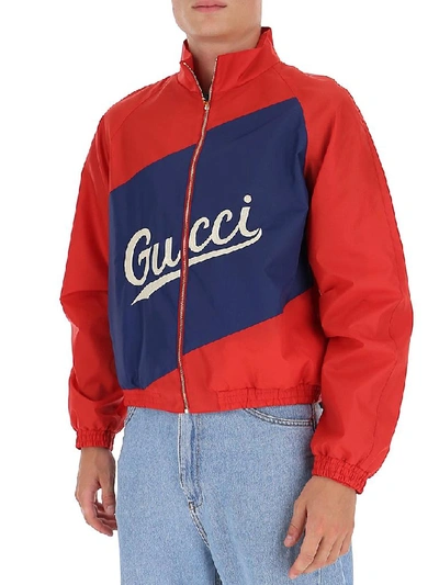 Shop Gucci Script Bomber Jacket In Multi