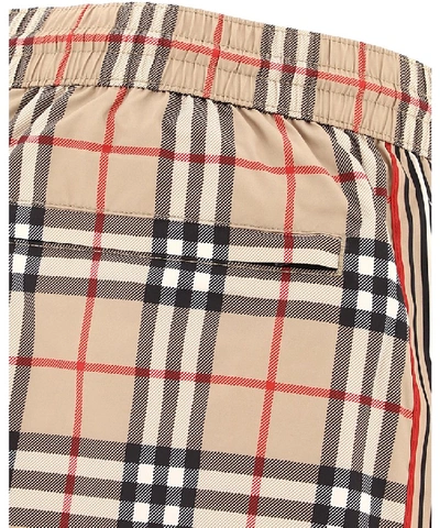 Shop Burberry Vintage Check Swim Shorts In Beige