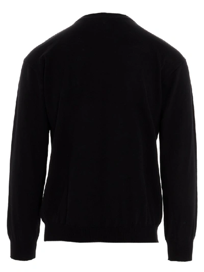 Shop Moschino Teddy Embroidered Sweater In Black