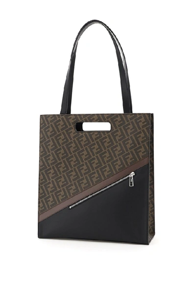 Shop Fendi Ff Motif Shopping Tote Bag In Multi