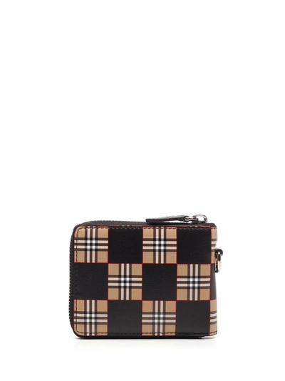 Shop Burberry Chequer Print Ziparound Wallet In Multi