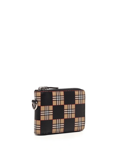 Shop Burberry Chequer Print Ziparound Wallet In Multi