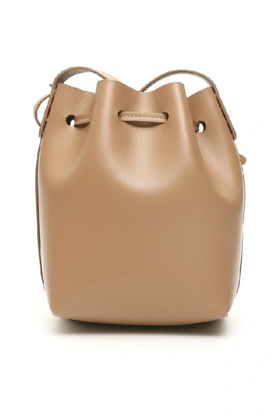 Shop Mansur Gavriel Mini Mini Bucket Bag In Beige