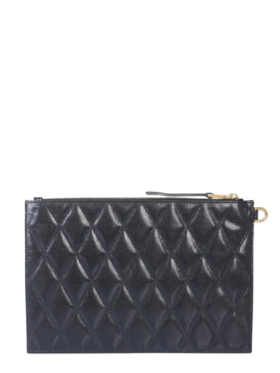 Shop Givenchy Gv3 Quilted Clutch Bag In Black