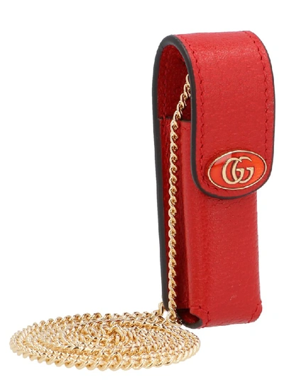 Shop Gucci Logo Lipstick Holder In Red