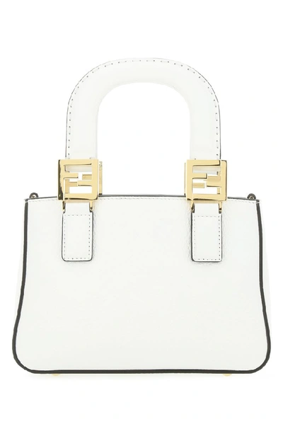 Shop Fendi Mini Top Handle Tote Bag In White