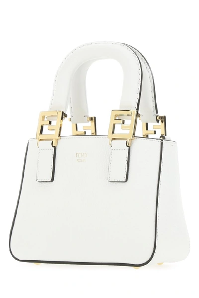 Shop Fendi Mini Top Handle Tote Bag In White