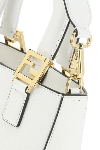 Shop Fendi Mini Top Handle Tote Bag In White