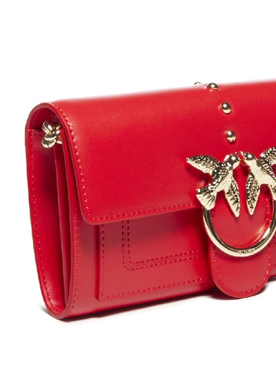 Shop Pinko Love Chain Wallet In Red