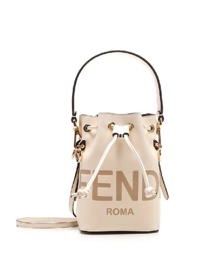 Shop Fendi Mon Tresor Mini Bucket Bag In White