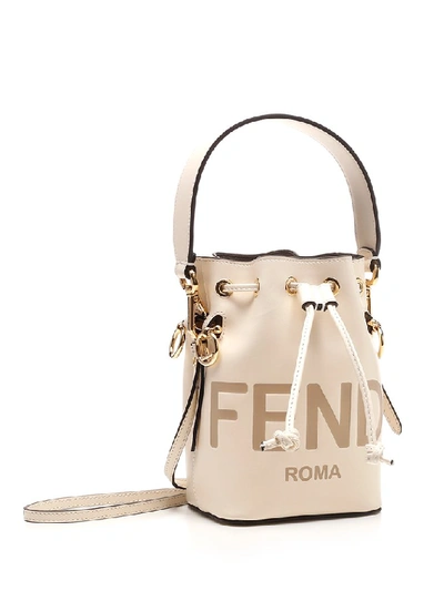 Shop Fendi Mon Tresor Mini Bucket Bag In White