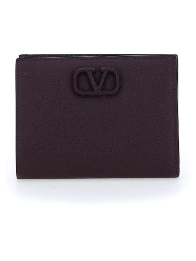 Shop Valentino Vlogo Bifold Wallet In Red