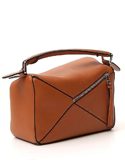 Shop Loewe Small Puzzle Shoulder Bag In Brown