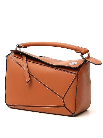 Shop Loewe Small Puzzle Shoulder Bag In Brown