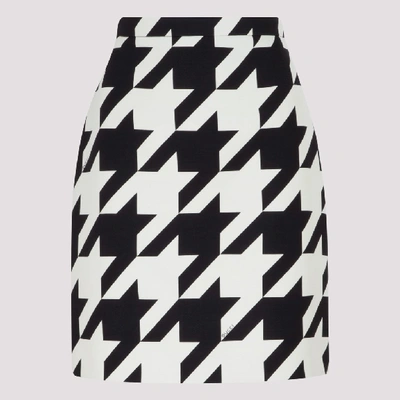 Shop Gucci Houndstooth Print Mini Skirt In Multi