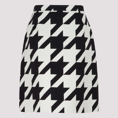 Shop Gucci Houndstooth Print Mini Skirt In Multi