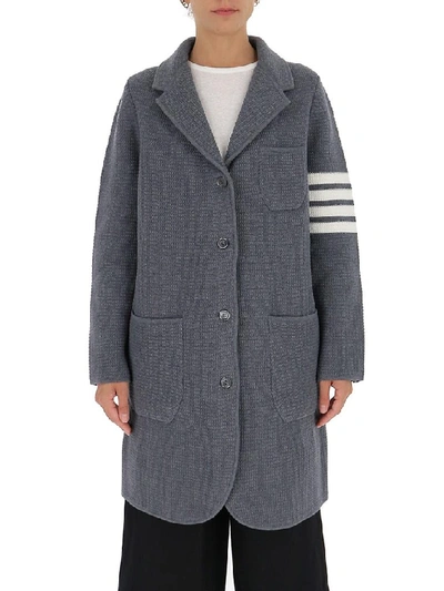 Shop Thom Browne 4 Bar Coat In Grey