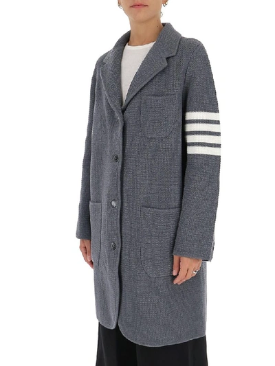 Shop Thom Browne 4 Bar Coat In Grey