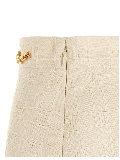 Shop Gucci Horsebit Tweed Skirt In White