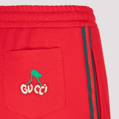 Shop Gucci Cherry Logo Track Pants In Red