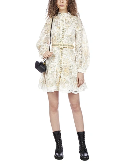 Shop Zimmermann Amelie Embroidered Dress In White