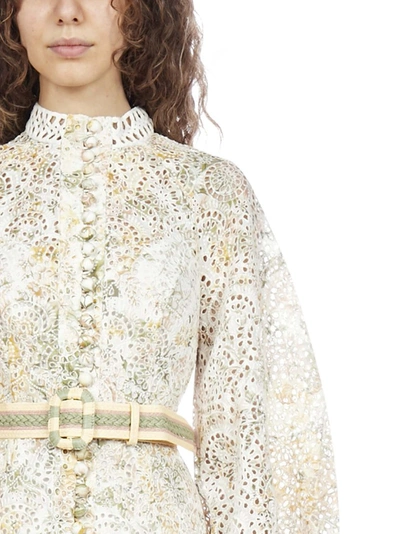 Shop Zimmermann Amelie Embroidered Dress In White