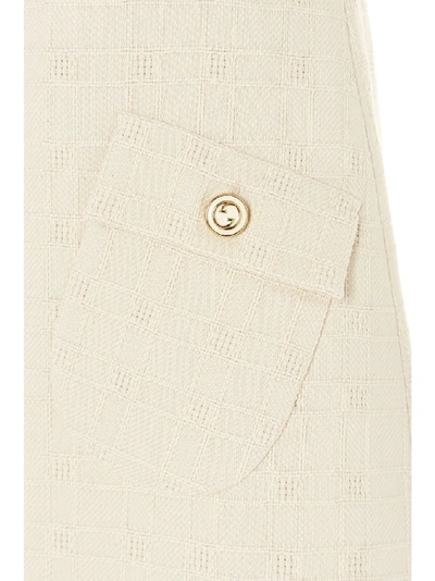 Shop Gucci Short Tweed Dress In White