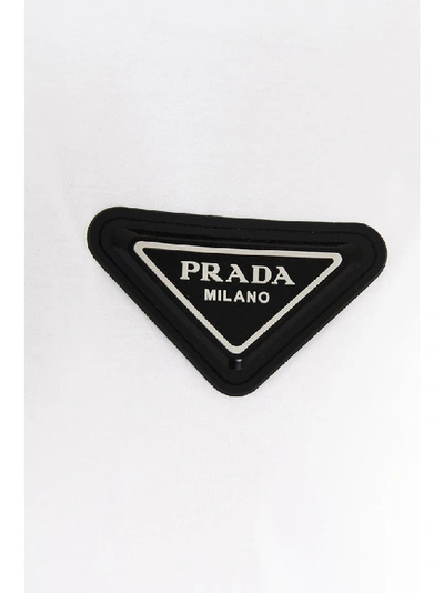 Shop Prada Logo Jersey T In White