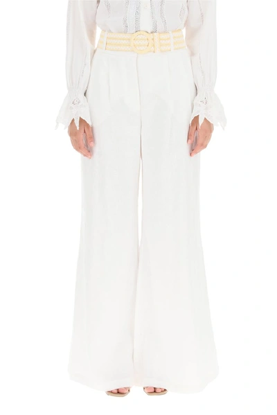 Shop Zimmermann Amelie Slouch Pants In White