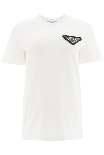 Shop Prada Logo Patch T In White