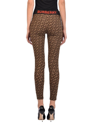 Shop Burberry Monogram Print Leggings In Brown