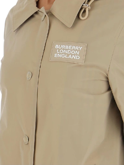 Shop Burberry Detachable Hood Car Coat In Beige