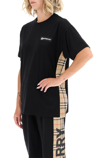 Shop Burberry Vintage Check Panel Oversized T In Black