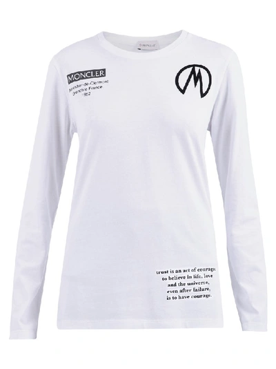 Shop Moncler Long Sleeve T In White