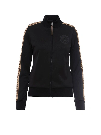 Shop Fendi Ff Band Jacket In Black