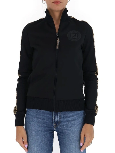 Shop Fendi Ff Band Jacket In Black