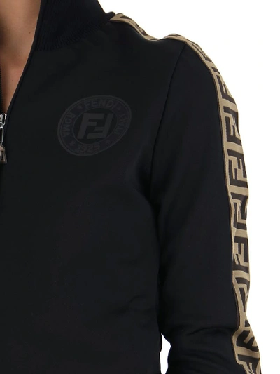 Shop Fendi Ff Band Jacket In Black